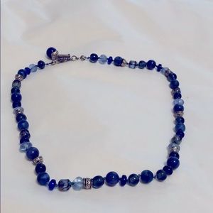 Talbots mixed blue bead necklace